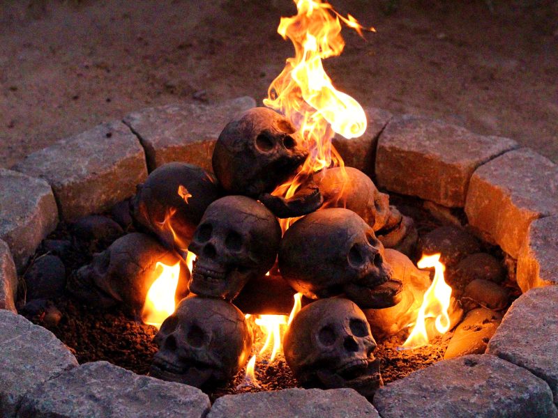 Illustration for article titled A Flaming Pile of Skulls Is the Perfect Backyard Accessory for 2017